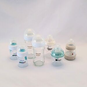 Philips Avent and Tommee Tippee Baby Bottles Set - White and Blue